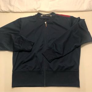 Tommy Hilfiger long sleeved zip-up cropped track jacket.